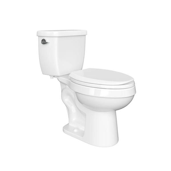 Proflo Edgehill 1.28 GPF Two Piece Elongated Chair Height Toilet with Left Hand Lever, ADA Compliant PROPFEHC412HEWH - main